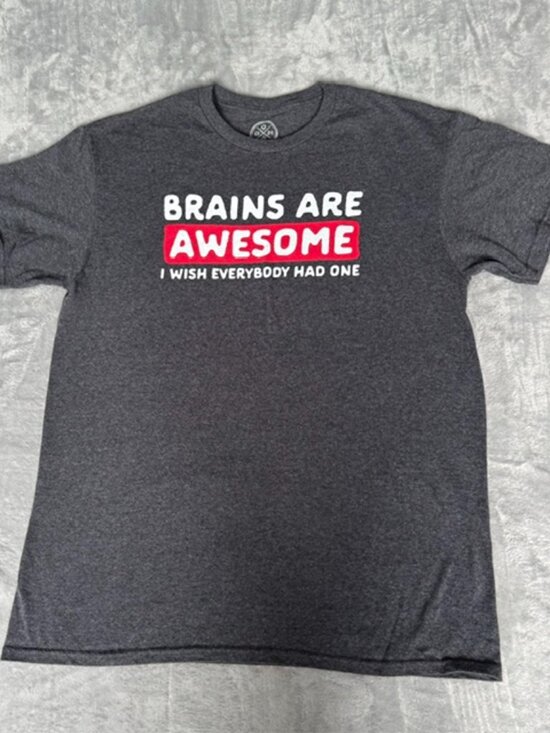 Original Design Manufacturer (ODM) Other - ODM Brains Are Awesome Graphic T Shirt Mens M Gray Funny Sarcastic Humor EUC